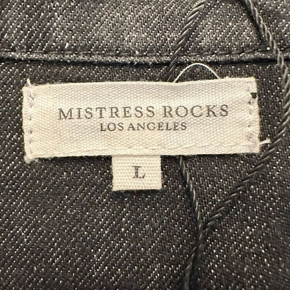 NWT Mistress Rocks "Fire Up" Denim Badge Jacket Black Large - Picture 3 of 6